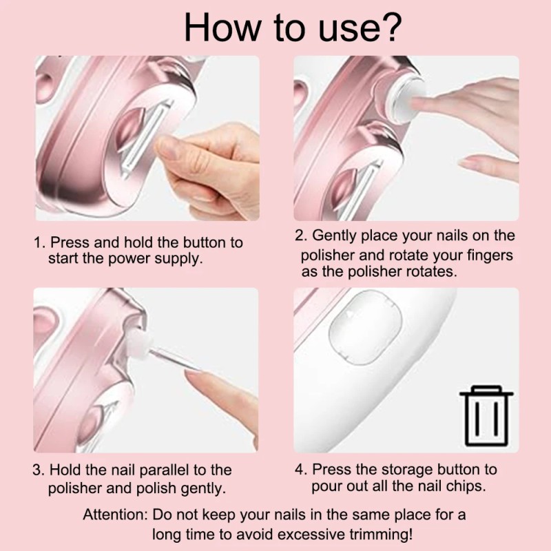 Mini Portable Automatic Nail Clipper Electric Nail Drill File With UV LED Lamp for Nails Gel Polish