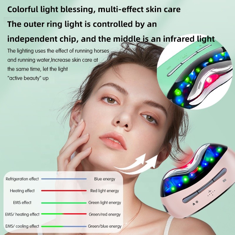 High Frequency Home Microcurrent Massager for Face Neck Anti-Wrinkle Skin Tightening Tool Hot Cold Therapy Detox Skin
