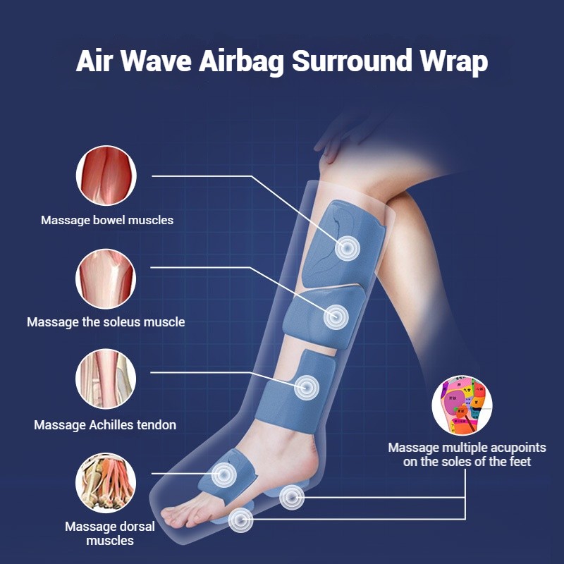 Wearable Walking 6D Massage Electric Massage Boot Leg Foot Air Compression Leg Massager With Heat for Circulation and Relaxation