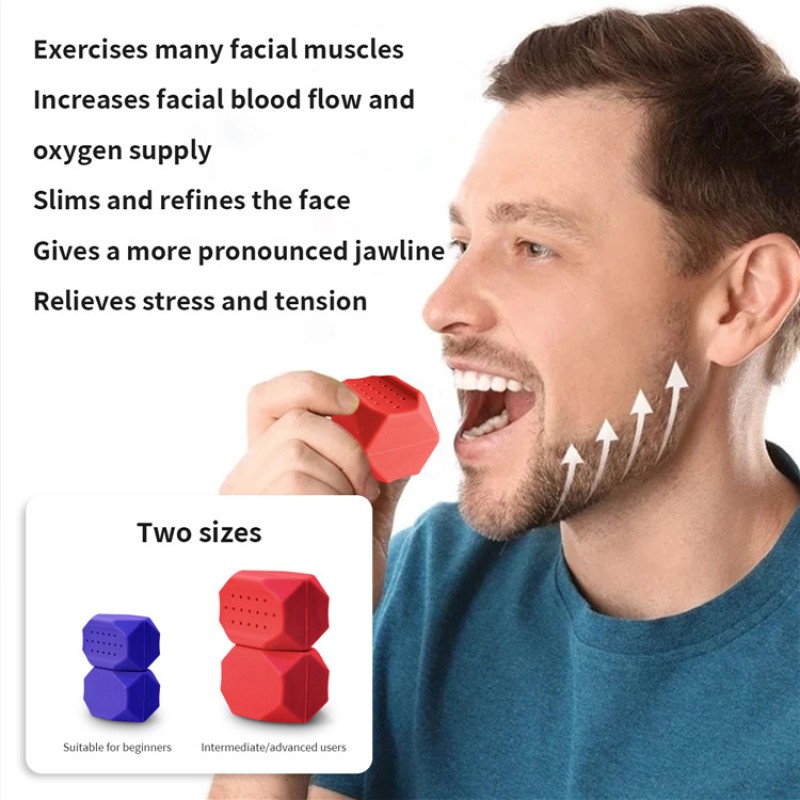 Portable Define Jawline Facial Exercise Chew Tool Face Fitness Jaw Exercise Ball Silicone Jaw Exerciser