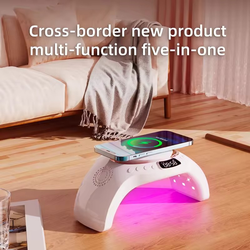 Professional Gel Polish Curing Light Machine Led Nail Lamp Nail Dryer UV Lamps With15W Phone Wireless Charger and Speaker