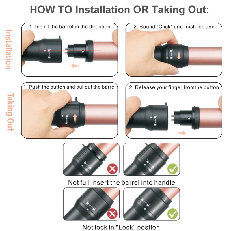 5 in 1 Instant Heat up Include Heat Protective Glove 4 Interchangeable Ceramic Curling Brush Curling Iron Curling Wand Set