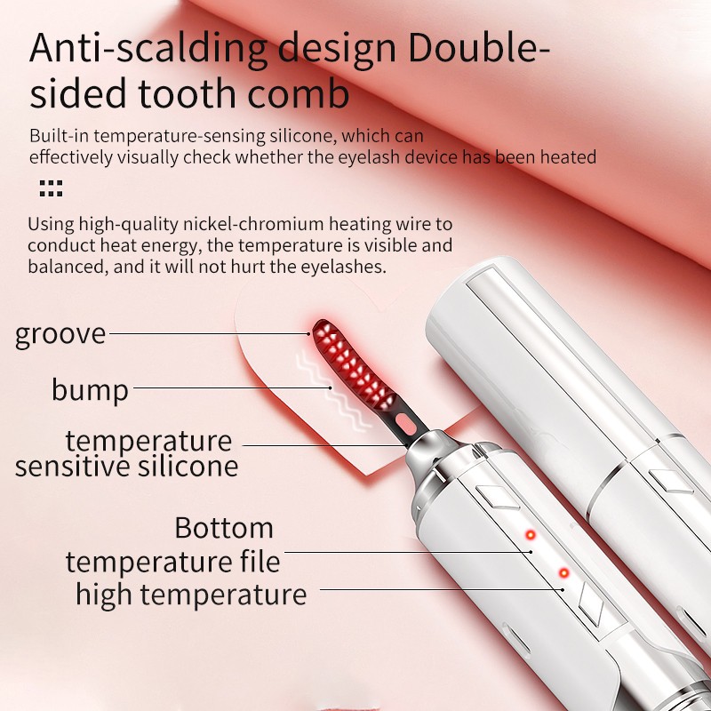 2 in 1 Electric Beauty Device Anti Wrinkle Eye Eyelash Curler Lift Heated Sonic Eye Lips Cream Massager Pen