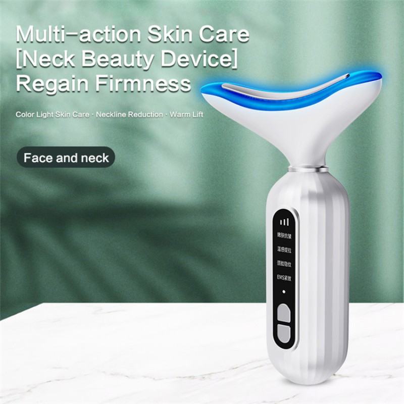 Hot LED EMS Heating Anti-Aging and Anti-Wrinkle Face Neck Lifting Massager 3 Color ABS Skin Care Tool Skin Tightening Feature