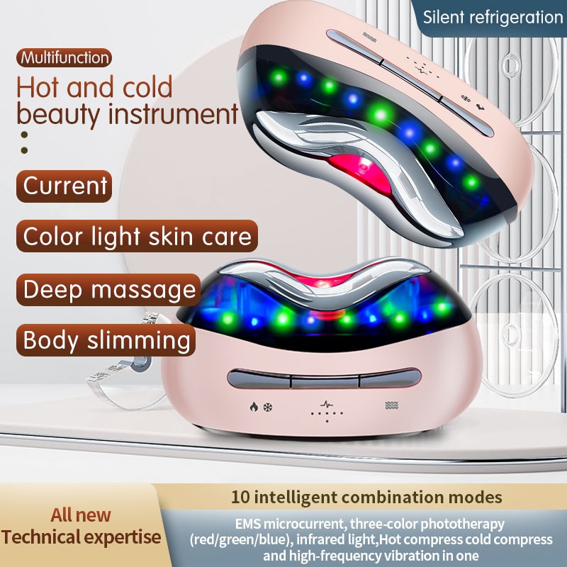 High Frequency Skin Care Facial Sculpt Tool V Face Lift Red Light Hot Cold Neck Face Beauty Device Microcurrent Facial Massager