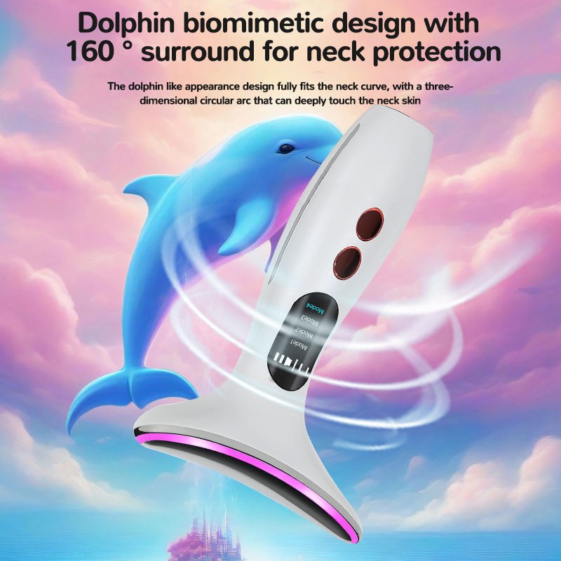 Wholesale ABS Microcurrent Neck Facial Massage Device Hand-Held LED Photon Therapy for Double Chin Reduction Electric Face