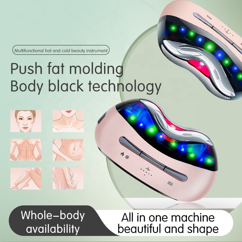 Portable ABS Microcurrent LED Red Light Therapy Massager Gua Sha for Face Neck Cold Hot Anti-Aging Pigment Skin Tightening