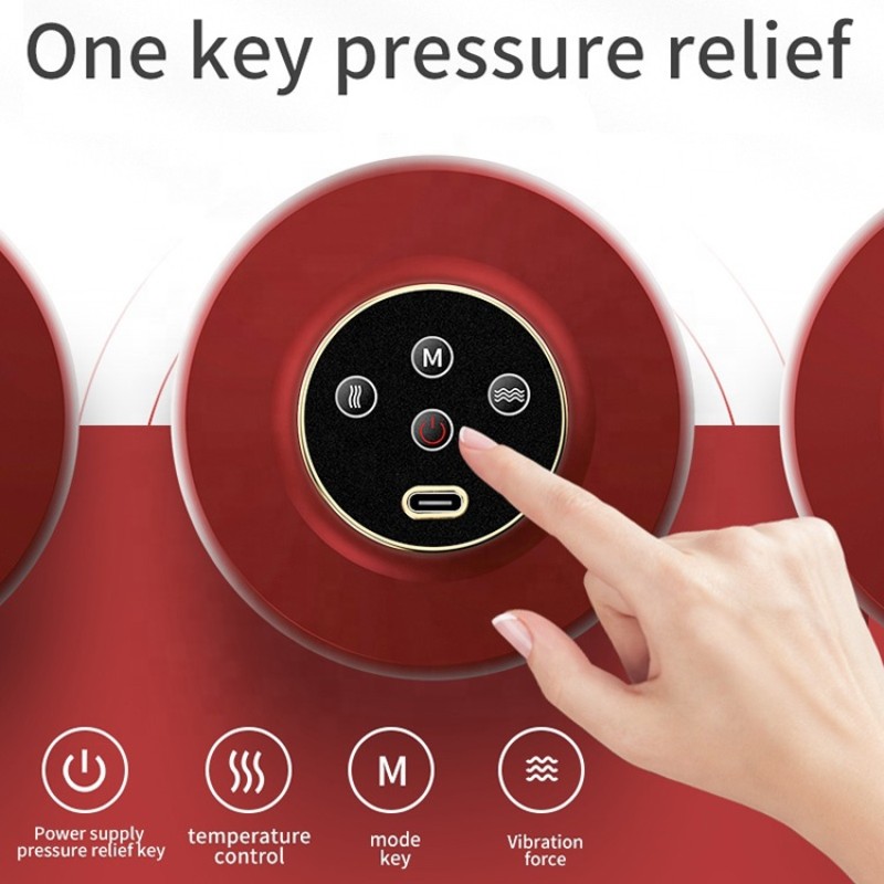 Electric Red Light Cupping Massager Body Scraping Infrared Physiotherapy with Negative Pressure Relieves Physical Fatigue