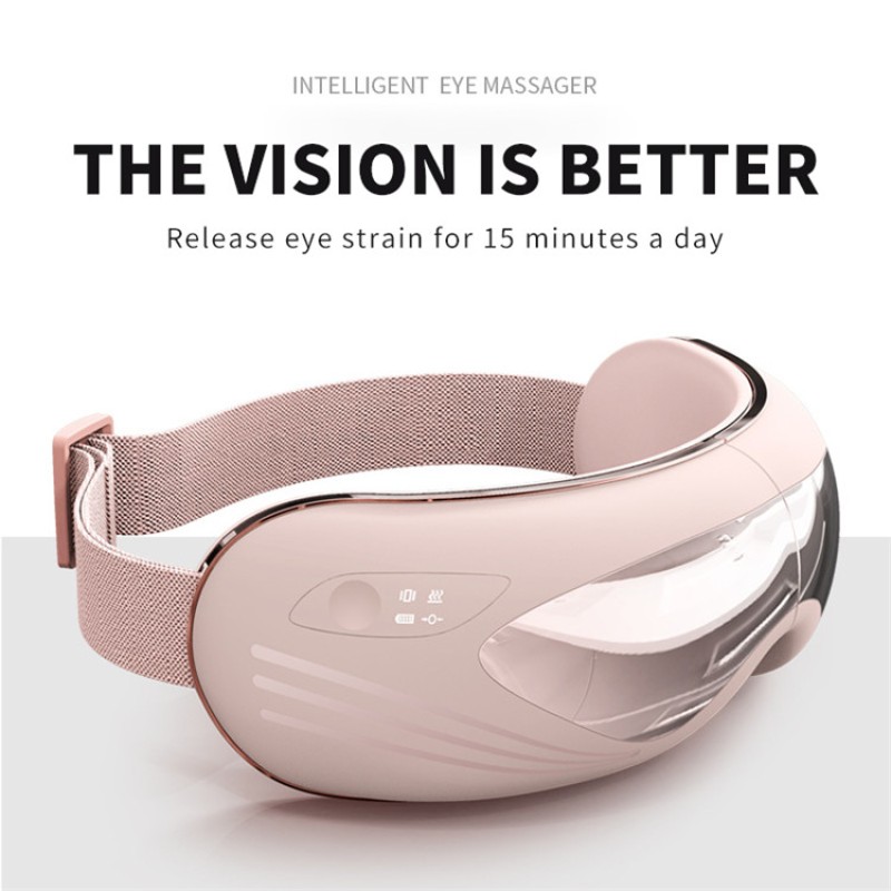 Relieve Eye Fatigue Migraines Smart Eye Mask Glasses Vibration Hot Compress 4D Visual Eye Massager