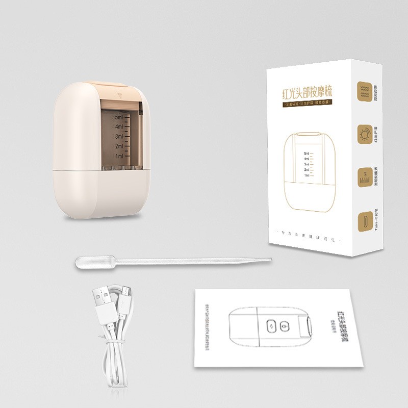 Rechargeable Women Men Anti Hair Loss Red Light Vibration Scalp Massager Electric Hair Oil Applicator for Hair Growth