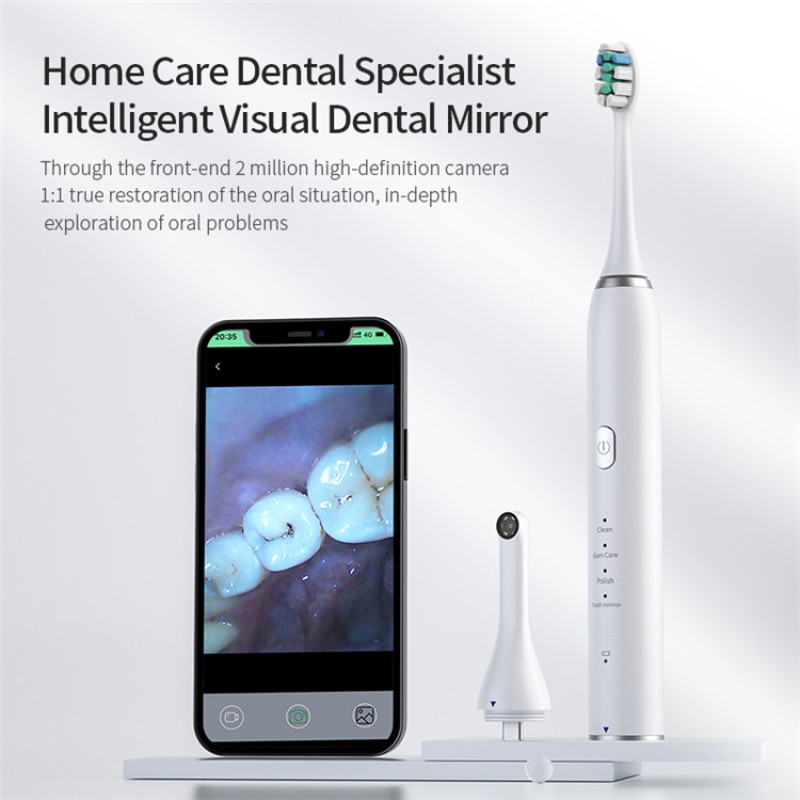 35000 VPM USB Rechargeable WiFi Dental Borescope Oral Endoscope Smart Electric Visual Sonic Toothbrush With Oral Camera 360