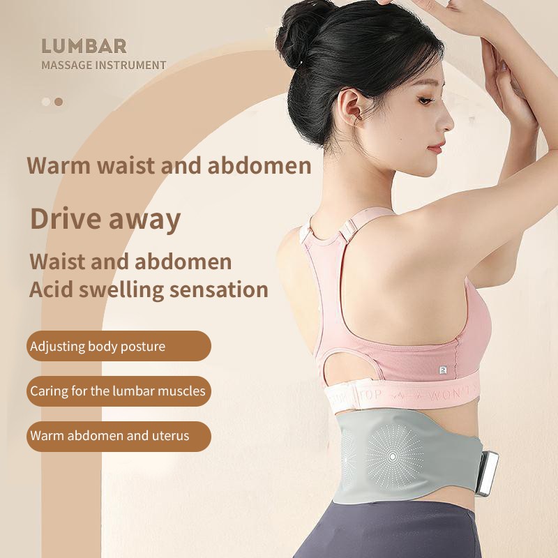Portable Electric EMS Back Muscle Pain Relief Warm Compress Massager Menstrual Heating Heated Massage Period Pain Relief Belt