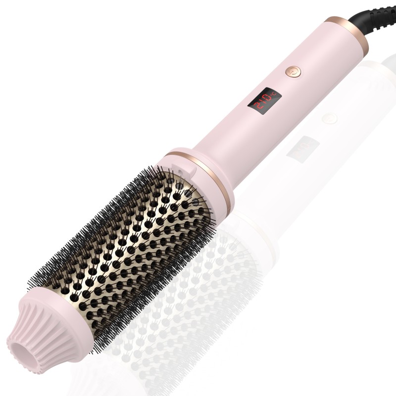 1.5 Inch Hair Styling Tools Electric Hair Straightener Brush Heated Curler Brush Custom Portable Hot Comb Heated Hair Brush