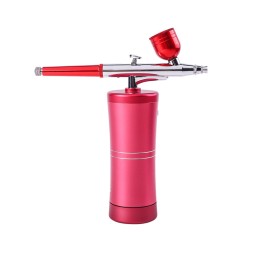 Handheld Mini Nail Art Spray Gun Kit Facial Nano Mist Oxygen Injector with Airbrush Compressor Metal Material for Paint Tattoo