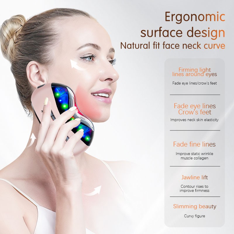 High Frequency Skin Care Facial Sculpt Tool V Face Lift Red Light Hot Cold Neck Face Beauty Device Microcurrent Facial Massager