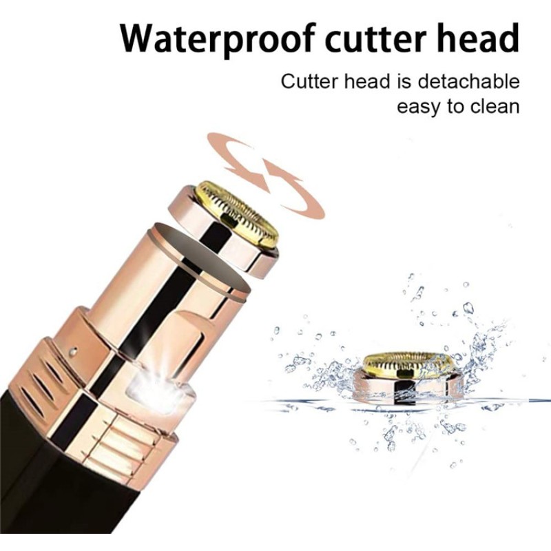 Mini Rechargeable LED Light Electric Eyebrow Trimmer for Women Portable Painless Facial Hair Removal Tool Female Face Design
