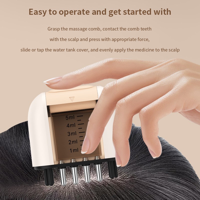 Rechargeable Women Men Anti Hair Loss Red Light Vibration Scalp Massager Electric Hair Oil Applicator for Hair Growth