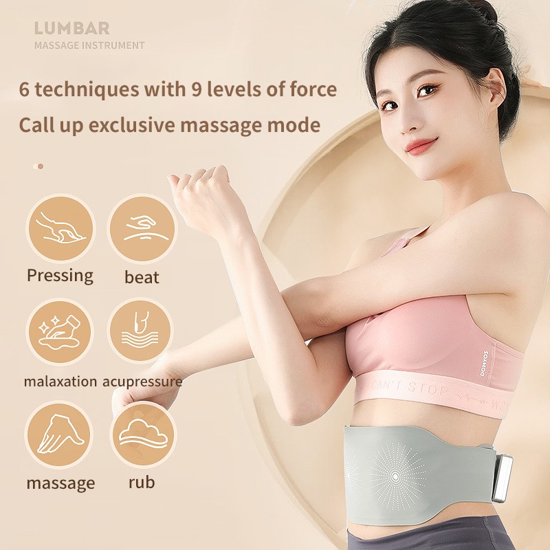 Portable Electric EMS Back Muscle Pain Relief Warm Compress Massager Menstrual Heating Heated Massage Period Pain Relief Belt