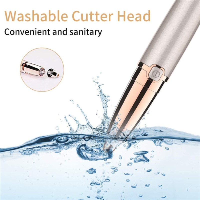Portable Pen Rechargeable Trimmer Epilator Painless Razor Face Lip Nose Facial Eyebrow Hair Remover With Led Light for Women Men