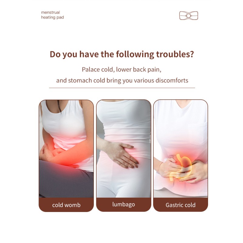 Portable Electric Fast Heating Waist Belt Belly Back Pain Relief Cordless Period Heating Pad Massager for Cramps