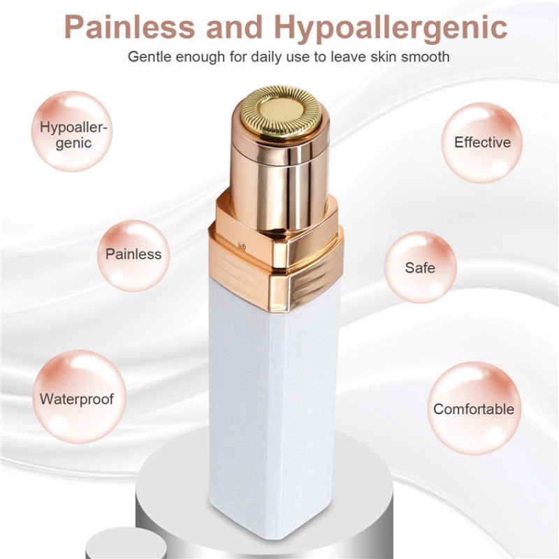 Mini Rechargeable LED Light Electric Eyebrow Trimmer for Women Portable Painless Facial Hair Removal Tool Female Face Design