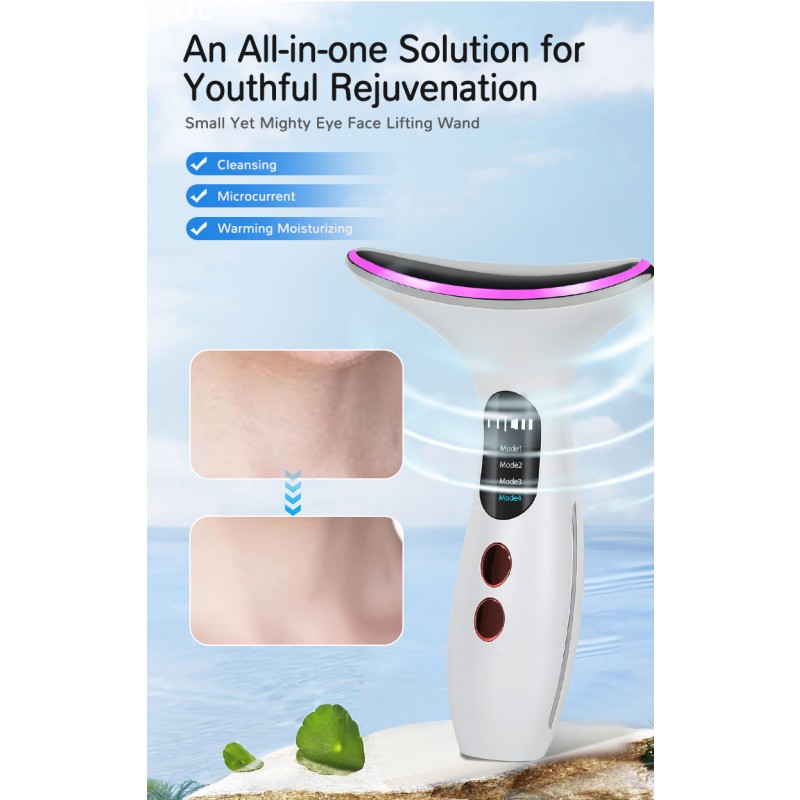 Wholesale ABS Microcurrent LED Photon Therapy Electric Skin Tightening Device Face & Neck Lifting Massager Anti-Wrinkle Remover