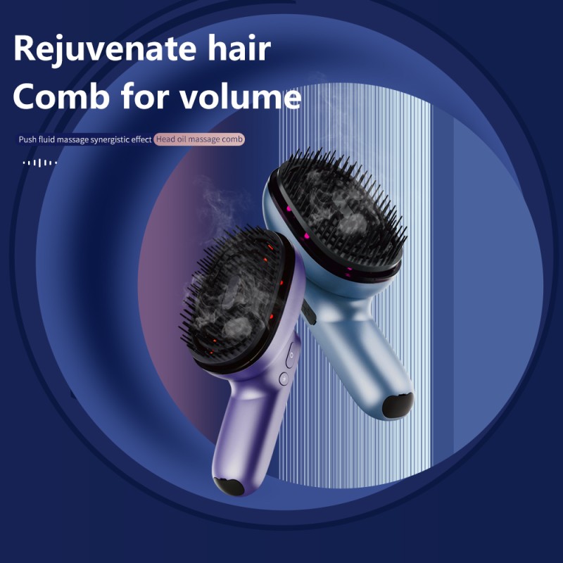 Electric Phototherapy Hair Care Brush with Scalp Vibration Massage Comb & Steam for Head Hair Growth Oil Application