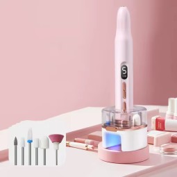 Home Salon Use Portable Rechargeable Nail File Professional Electric Nail Drill with UV LED Nail Lamp