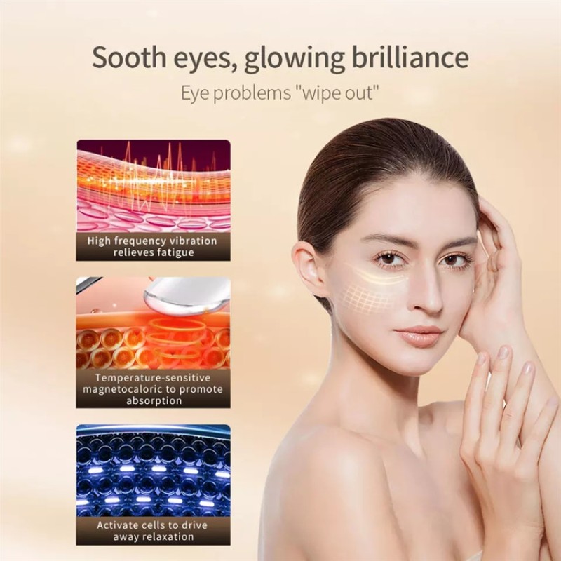 LED Screen Electric Massager Device for Anti-Aging Skin Tightening Face Lift Wrinkle Remover Red Blue Light Heating Hot Massage