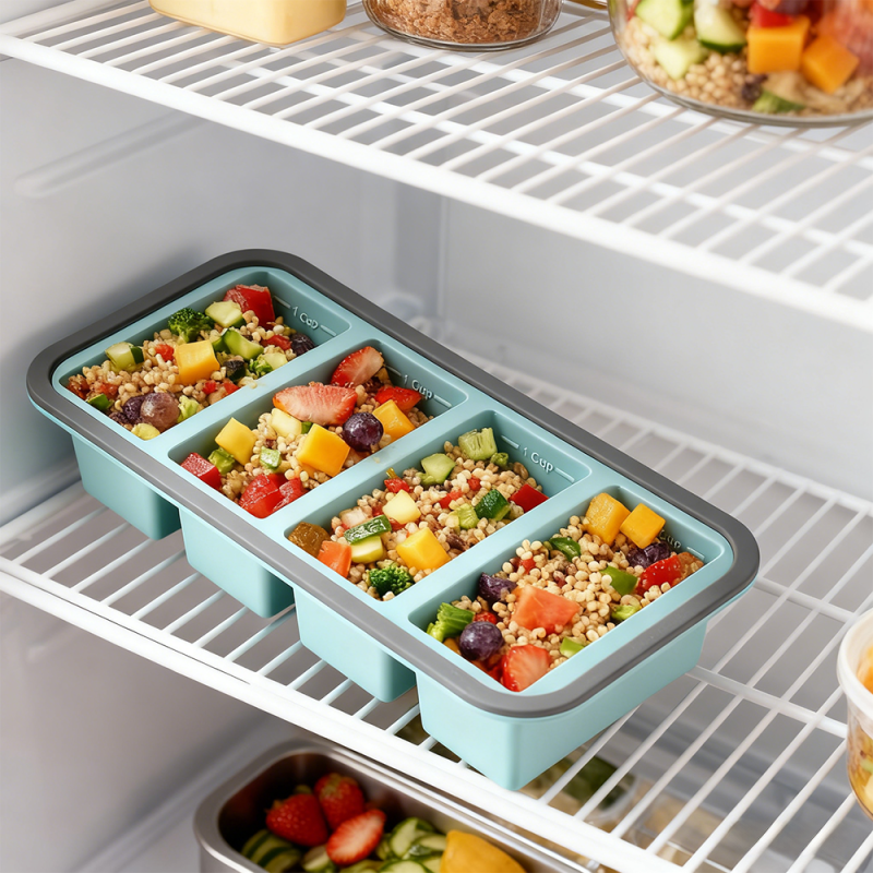 Silicone Storage Box Factory - Compartmentalized Flip Top Lid