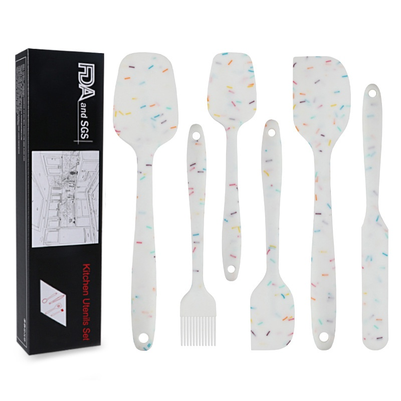 Silicone Scraper Set Factory - 6 Piece Oil Brush Spatula