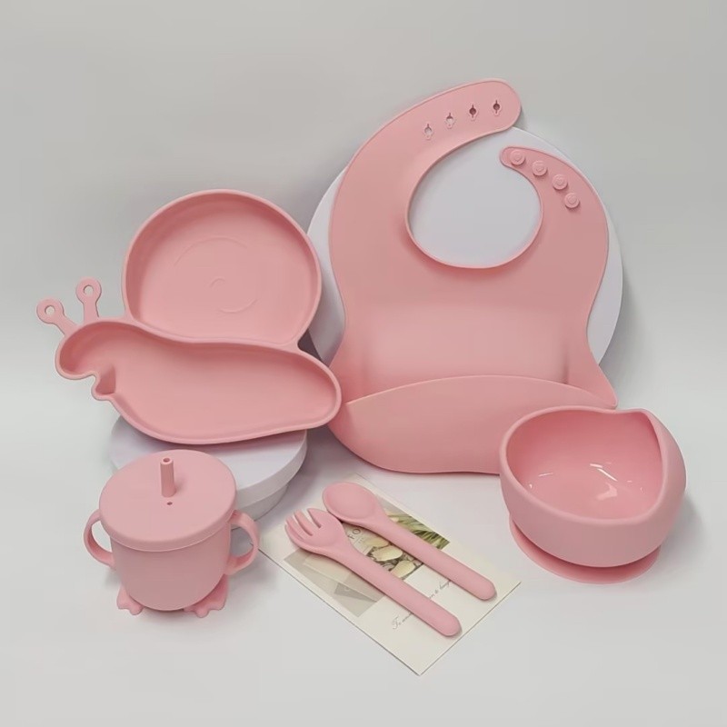 Baby Tableware Set Factory - Classic Snail Design Silicone