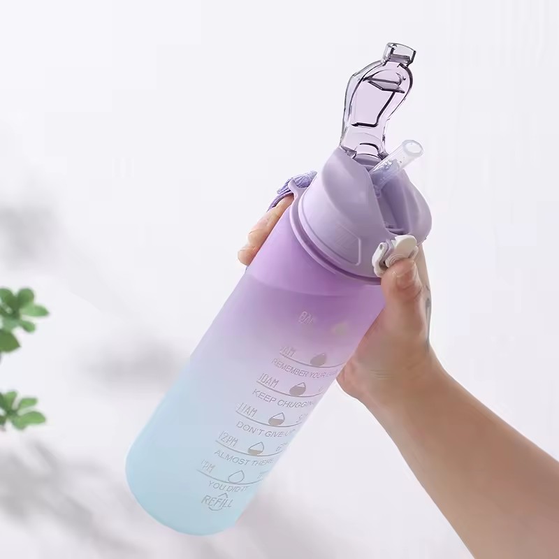 Plastic Water Bottle Factory - 750ml Cute Straw Motivational