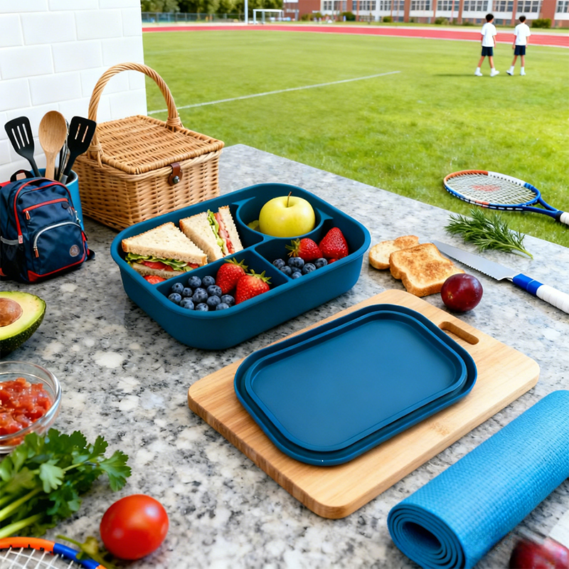 Silicone Bento Box Factory - Square Compartmentalized Sealing