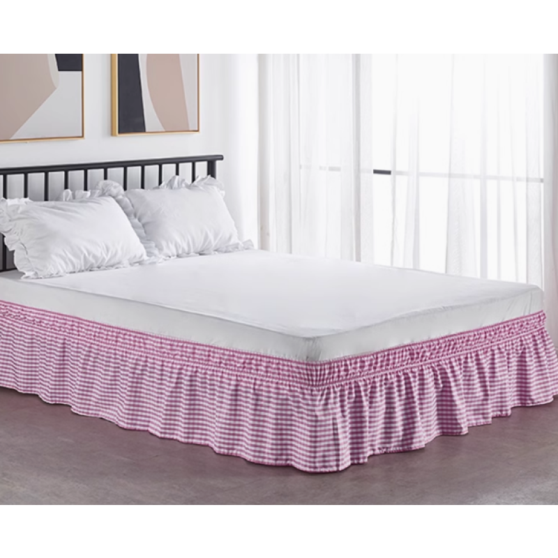 Bed Skirt Factory - Checkered Patchwork Black White