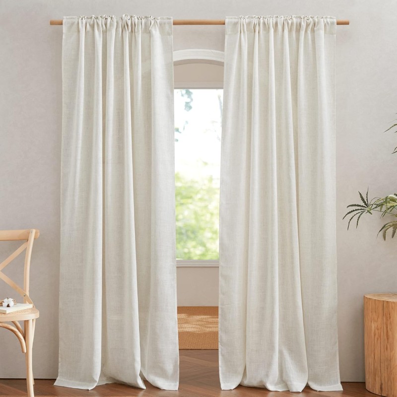 Linen Curtains Factory - Natural Pinch Pleated Cream