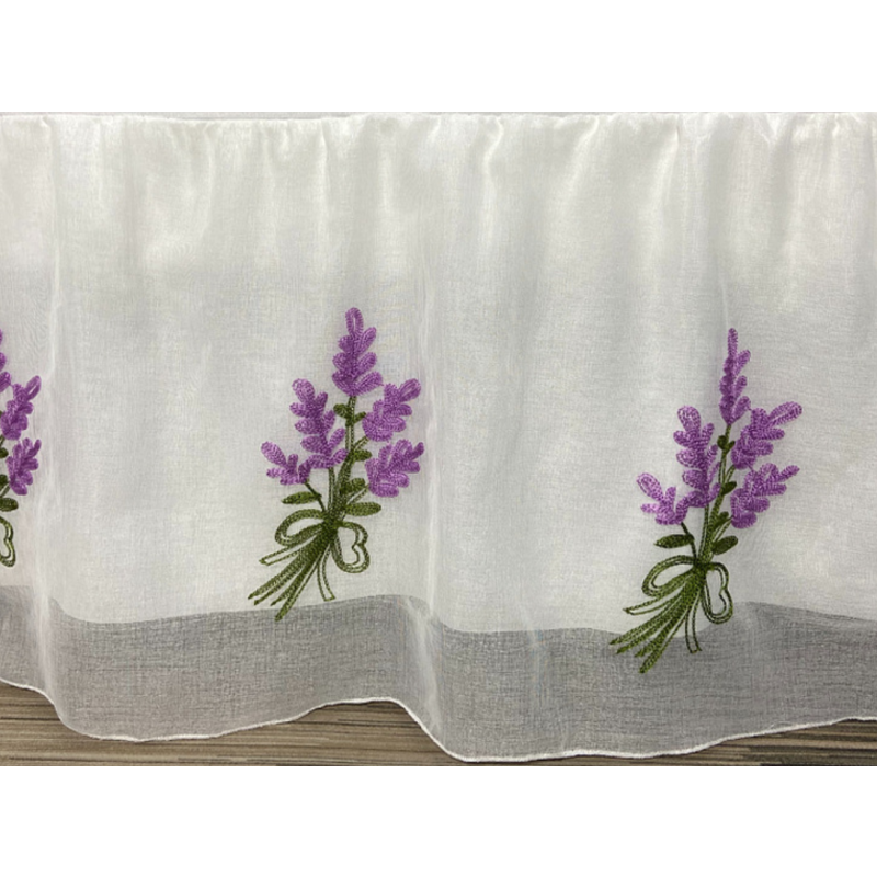 Bed Skirt Factory - Elastic Lilac Embroidery Dust