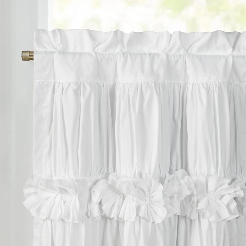 Ruffle Shower Curtain Factory - 2 Pack Handcrafted Bow