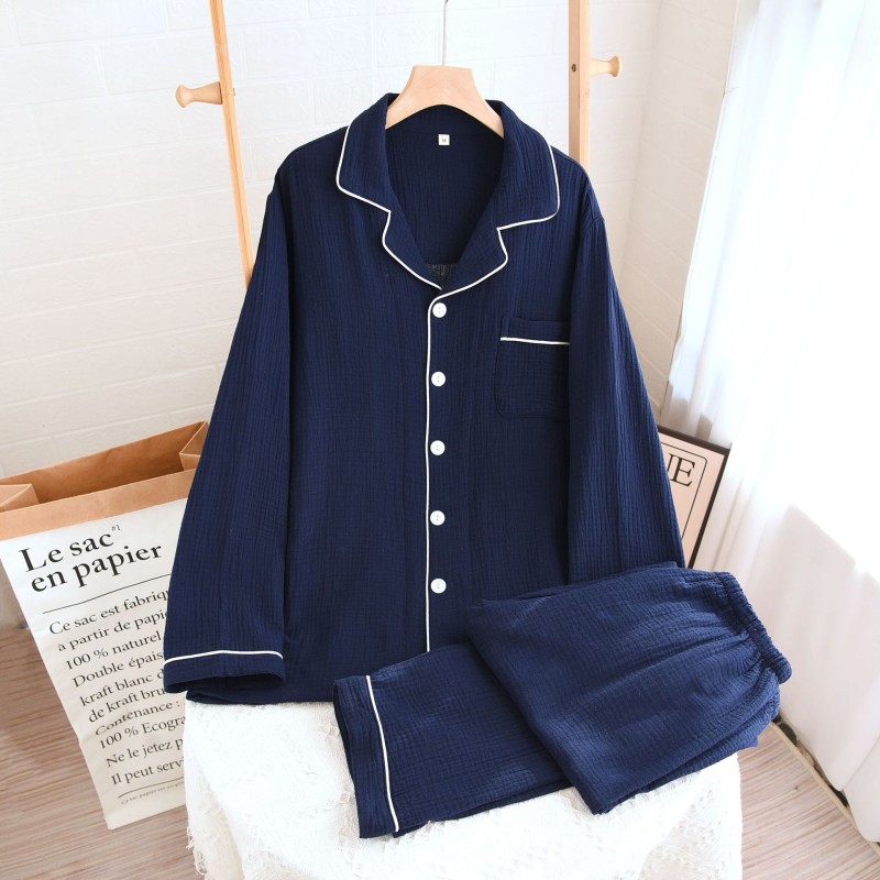 Men Pajama Set Factory - 100% Muslin Cotton Long Sleeve