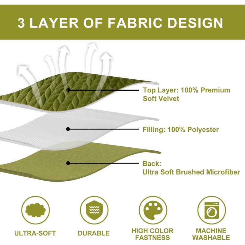 Velvet Quilt Set Factory - Luxury Green Reversible Coverlet