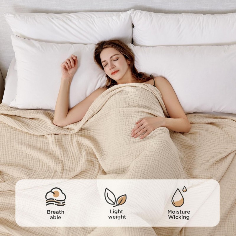 Muslin Throw Blanket Factory - 100% Cotton 4 Layer Lightweight