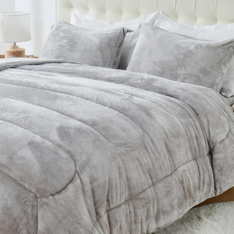 Faux Fur Comforter Set Factory - Luxury Ultra Soft Queen
