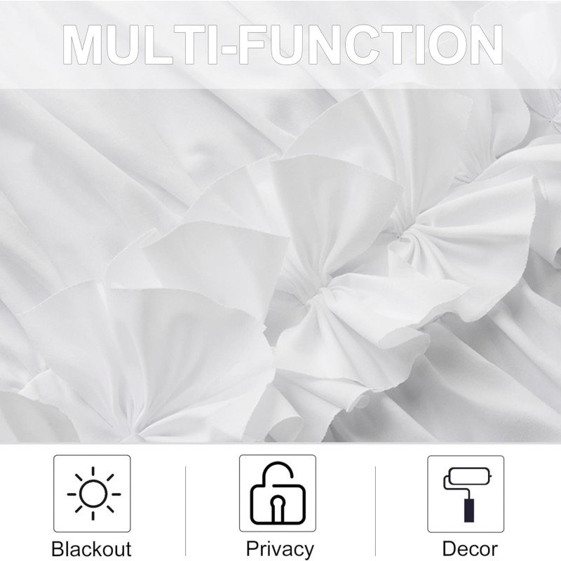 Ruffle Shower Curtain Factory - 2 Pack Handcrafted Bow