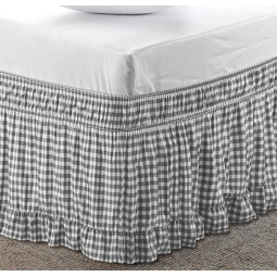 Bed Skirt Factory - Checkered Patchwork Black White