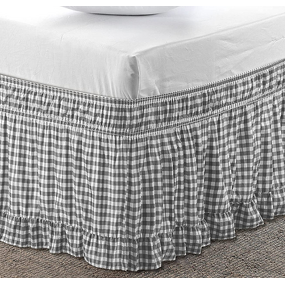 Bed Skirt Factory - Checkered Patchwork Black White