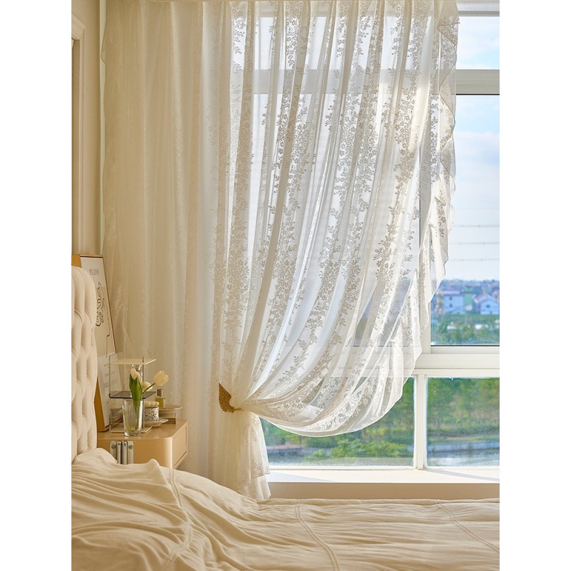 Lace Curtain Factory - French White Gauze Romantic
