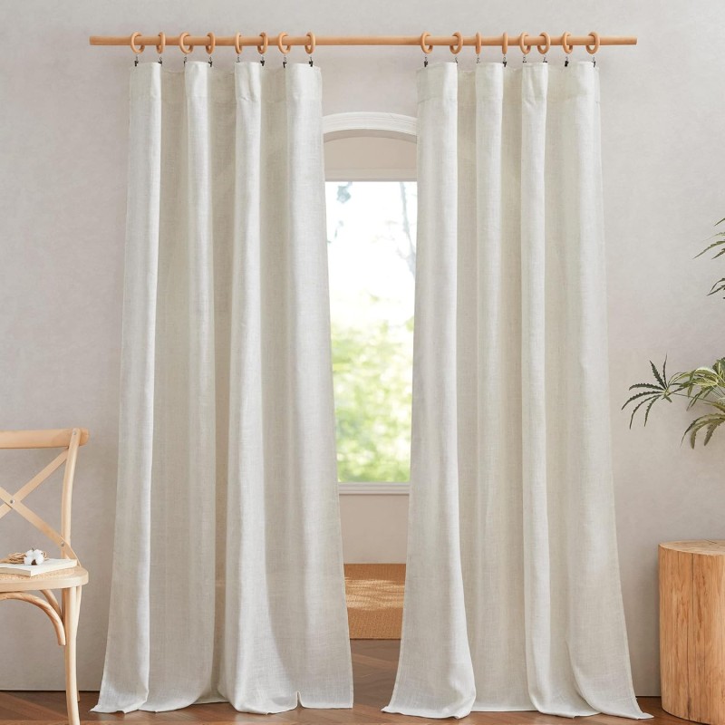 Linen Curtains Factory - Natural Pinch Pleated Cream