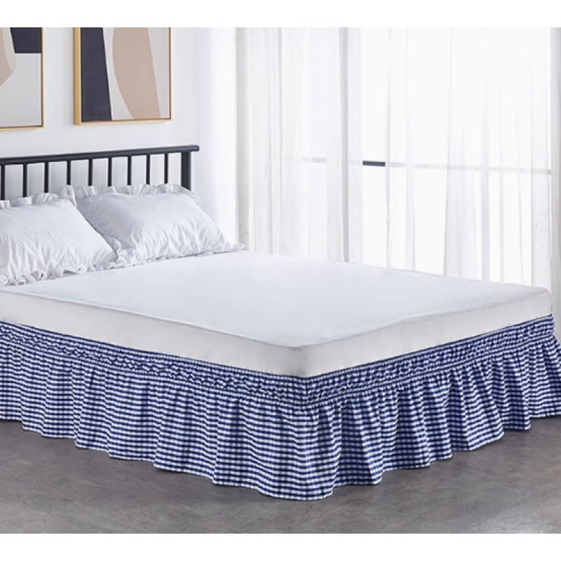 Bed Skirt Factory - Checkered Patchwork Black White