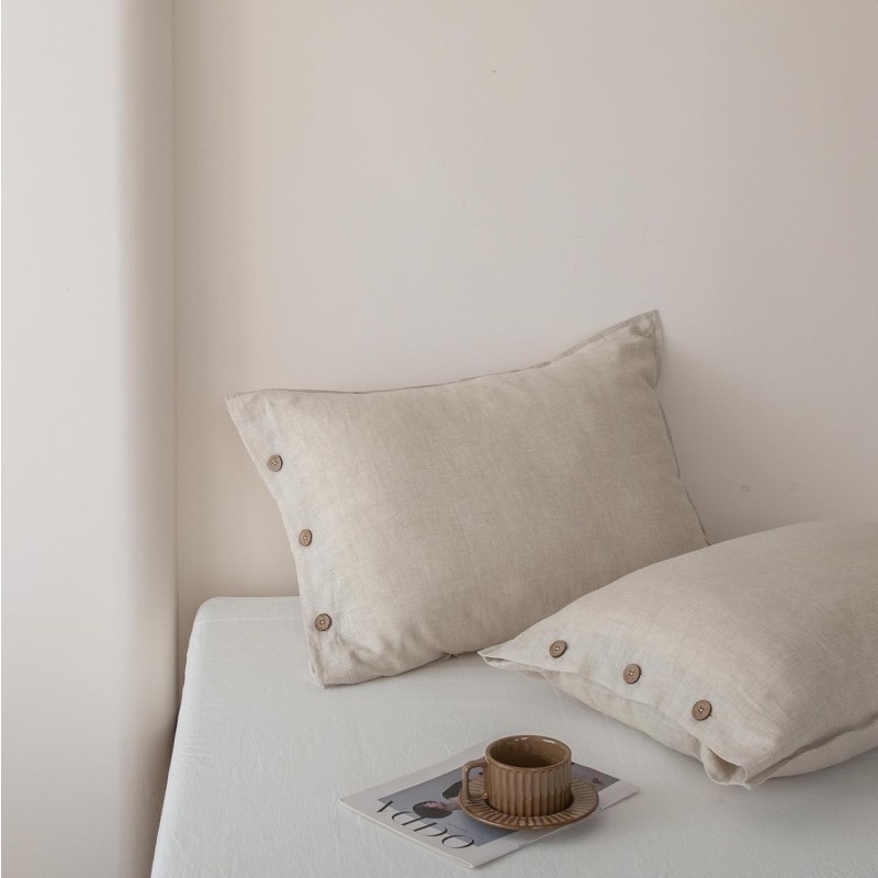 Linen Pillowcases Factory - 100% French Natural Coconut