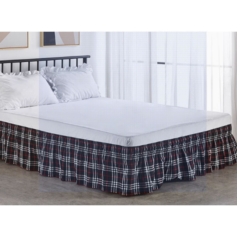 Bed Skirt Factory - Checkered Patchwork Black White